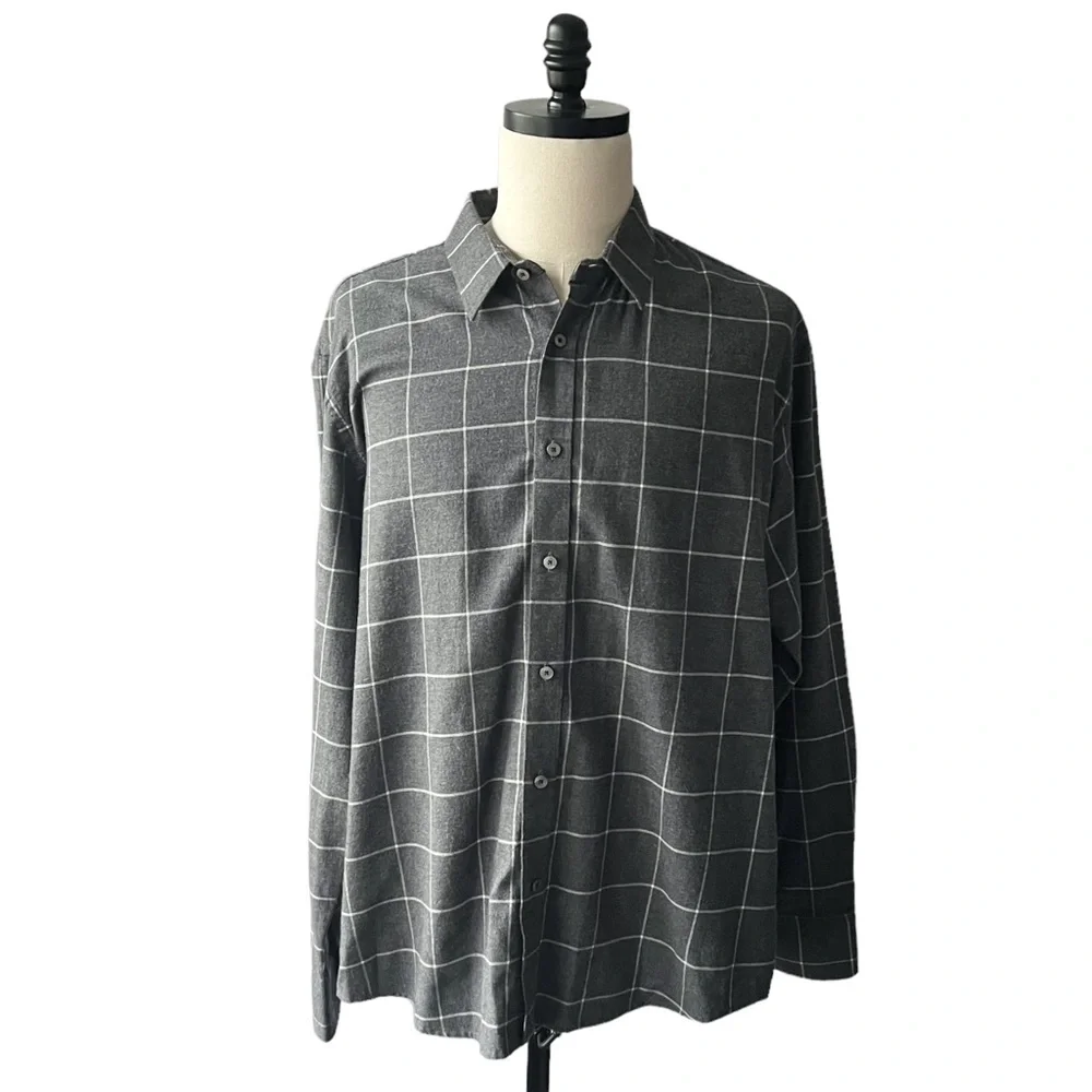 UNTUCKit Grey Flannel Windowpane Check | XXL - Picture 3 of 8